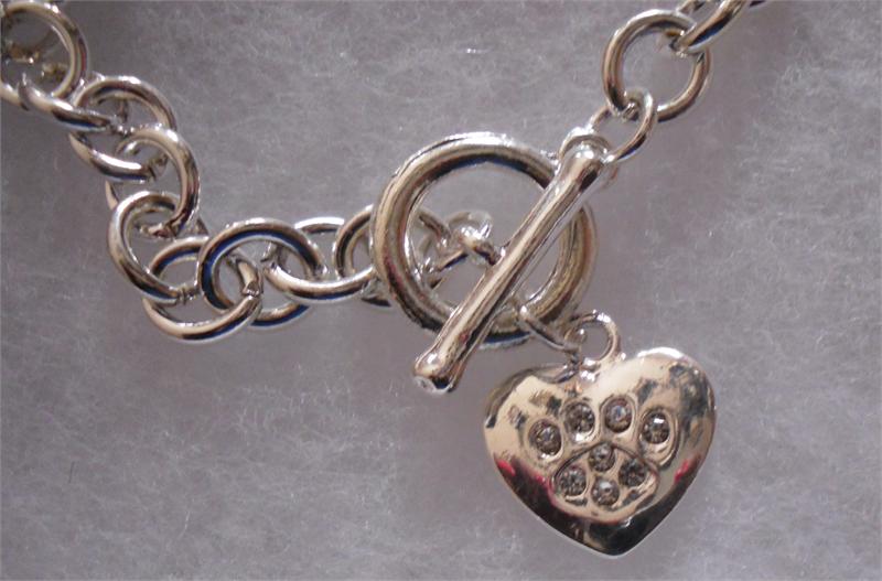 Silver and Crystal Heart Bracelet